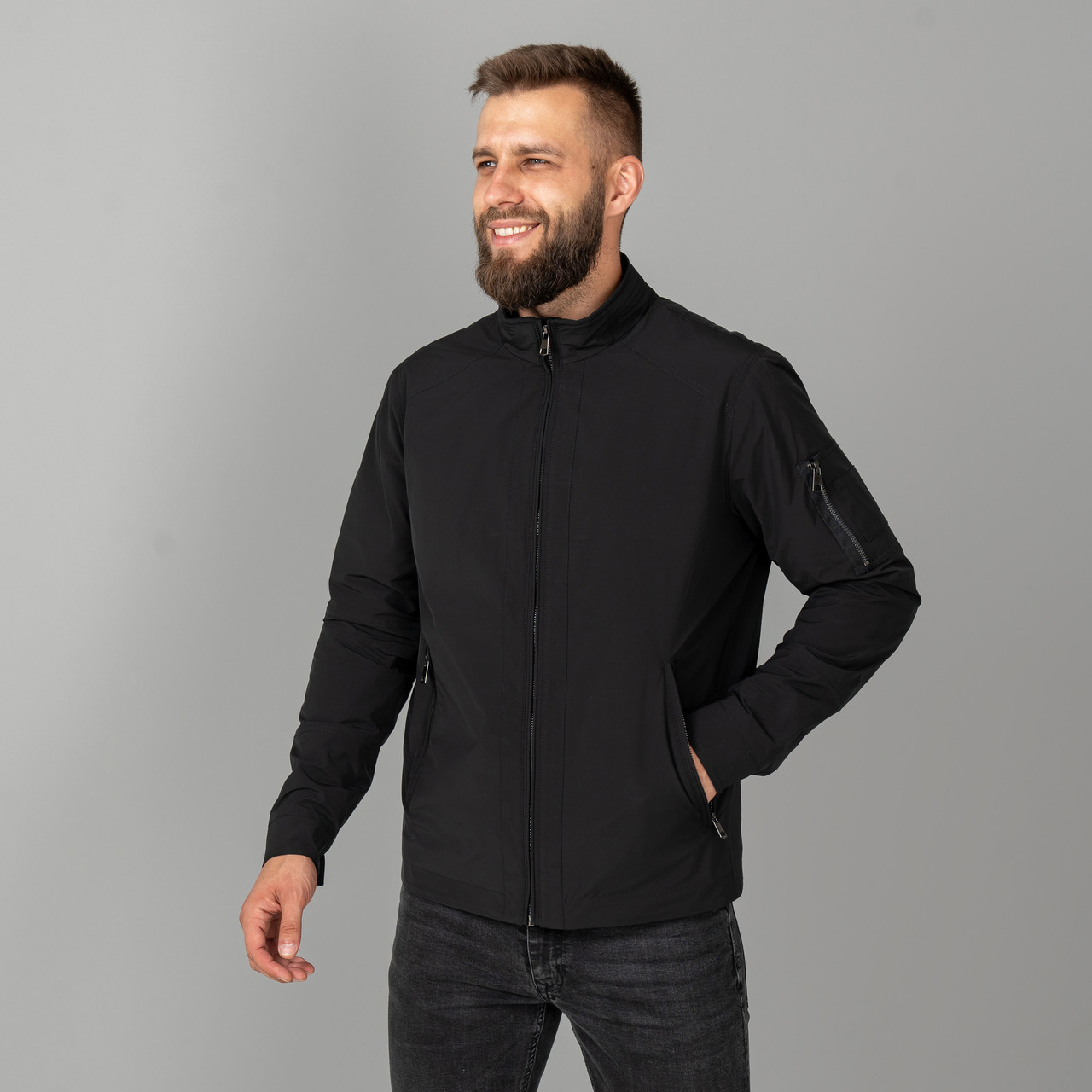 Чоловіча осіння вітровка від виробника 50-60 чорний, фото 1