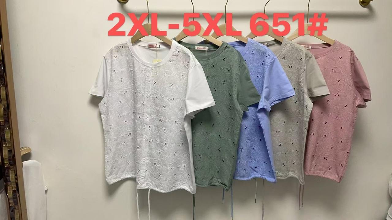 Жіноча футболка з прошвою Декор ґудзики Рр: 2хл.3хл.4хл.5хл 4 од Китай