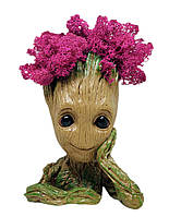 Кашпо з рожевим стабілізованим мохом Грут G1