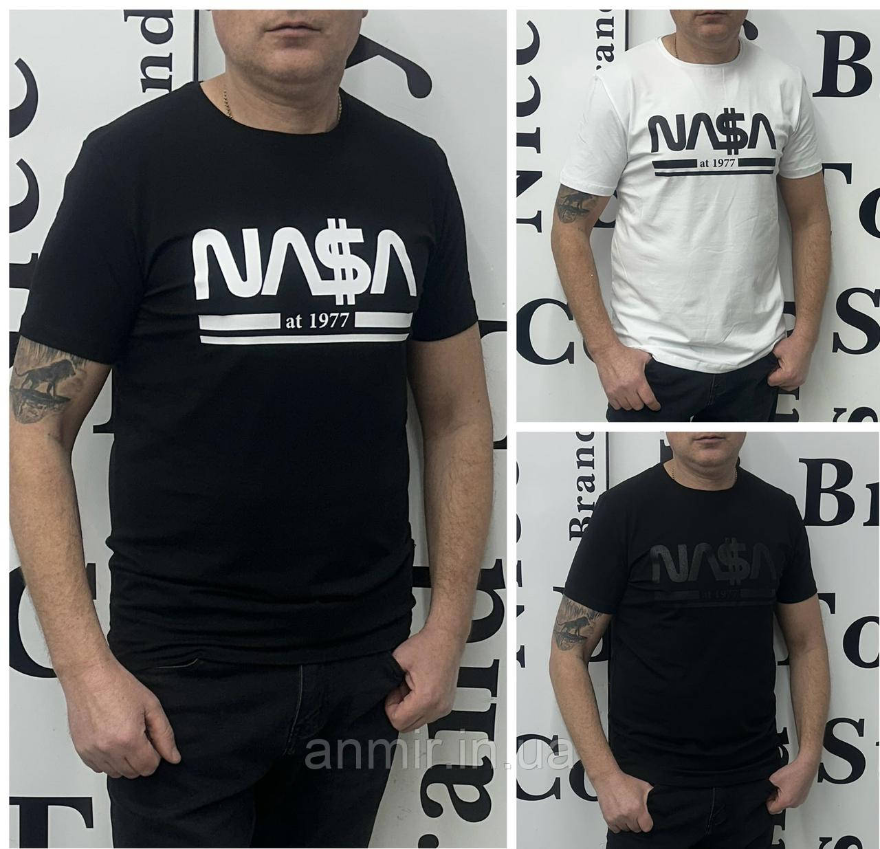 Чоловіча футболка-котон NASA батал 52-60, колір уточнюйте під час замовлення