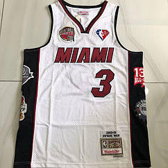 Вишивка біла чоловіча майка Nike Wade No3 (Двейн Вейд) команда Miami Heat
