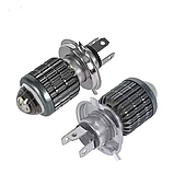 Led лампа H4 з лінзою для мотоцикла 12-80v 10w (1-шт) з СТГ. Світлодіодна лампа Дальній/Ближній, фото 6