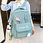 Шкільний набір 4 в 1 рюкзак, сумка-шопер, пенал, сумочка-клатч через плече бірюзовий 1310, фото 5