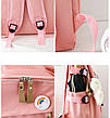Шкільний набір 5 в 1 рюкзак, сумка-шопер, пенал, сумочка-клатч через плече, сумочка-мішечок рожевий 1313, фото 9