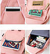 Шкільний набір 5 в 1 рюкзак, сумка-шопер, пенал, сумочка-клатч через плече, сумочка-мішечок рожевий 1313, фото 10