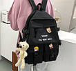 Шкільний набір 5 в 1 рюкзак, сумка-шопер, пенал, сумочка через плече чорний 1317, фото 6