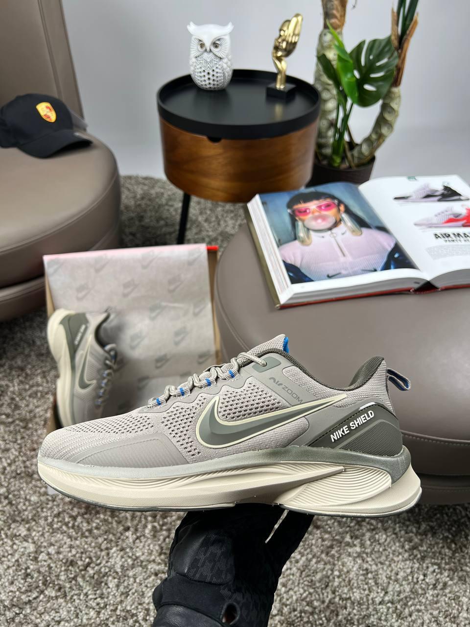 Чоловічі текстильні кросівки Nike Air Zoom Pegasus Beige Khaki, кеди Найк текстиль нейлон. Чоловіче взуття