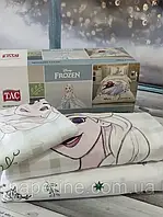 Постільна білизна полуторна дитяча з ранфорсу Tac Frozen