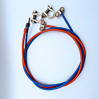 Кабель 6 мм2 довжина 2х100см мідний з автомобільними клемами та штирьовими накінечниками під АКБ - контролер