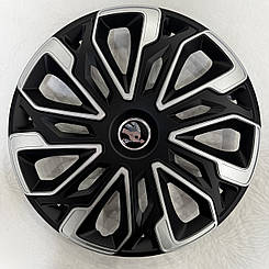 Ковпаки Skoda R15 (Комплект 4 шт.) 4 RACING Estoril Silver-Black