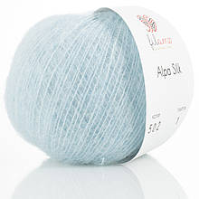 Пряжа напіввовна Filamo Alpa Silk 25 (Філамо Альпа Силк), Ніжно-блакитний No502, нитки для в'язання