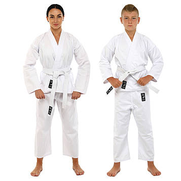 Кімоно для карате HARD TOUCH біле 110-190 см, кімоно для спарингів і єдиноборств