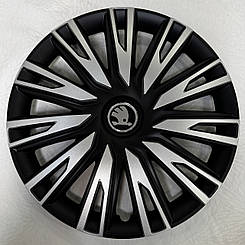 Ковпаки Skoda R16 (Комплект 4 шт.) 4 RACING Cobra silver black