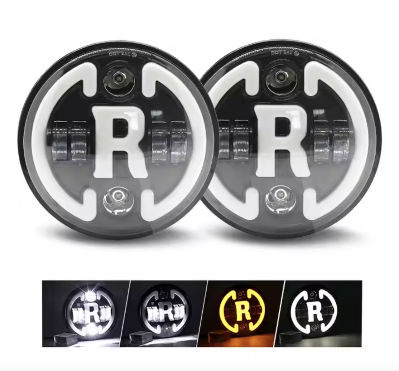 Світлодіодні фари 7 дюймів Led ВАЗ 2101 2121-21213 Ваз Газ Ваз 150 ват, фото 1