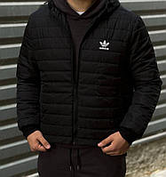 Куртка мужская Adidas демисезонная весенняя осенняя Короткая демисезонная куртка Адидас черная