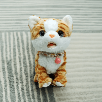 Рудий смугастий котик (22 см) - Інтерактивна іграшка на батарейках, фото 3