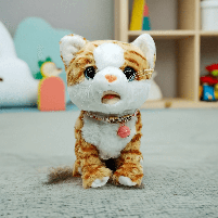 Рудий смугастий котик (22 см) - Інтерактивна іграшка на батарейках, фото 7