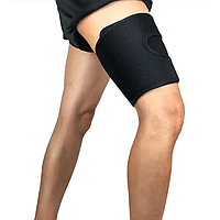 Бандаж для стегна Leg braces XL-923, Захист м'язів від розтягування, Універсальний бандаж для стегна чорний, знижка