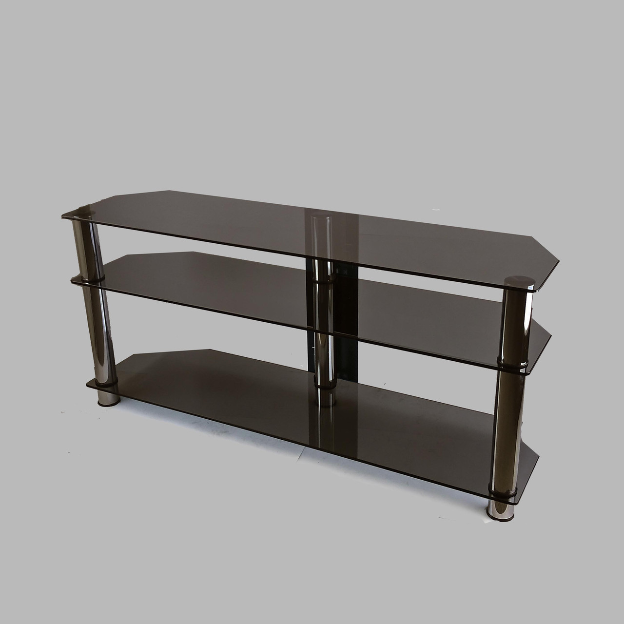 Тумба ТВ зі скла 1250х350х569 Commus Мерідіан MX bronza Chr коричнева
