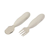 Набір ложка і виделка Beaba металеві 10+ сірий, арт. 913581