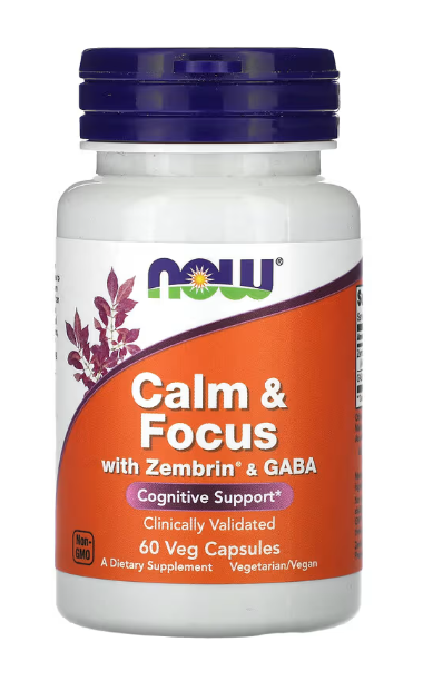 Now Calm & Focus With Zembrin & GABA 60 Veg Caps