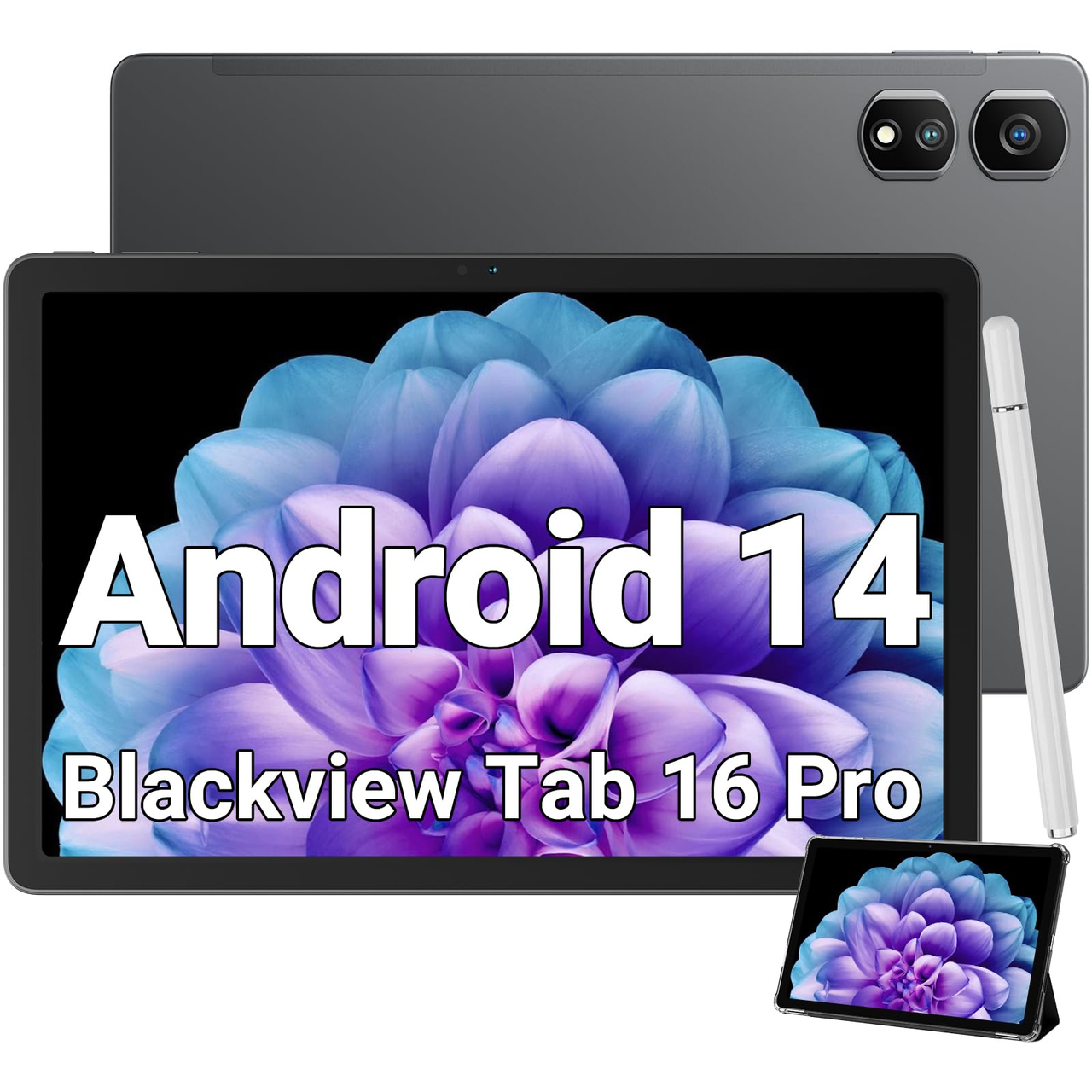 Планшет 2024 Blackview Tab 16 Pro Grey 4G 8/256GB 7700mAh + чохол + скло + стілус