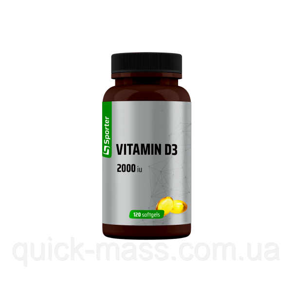 Вітамін Д3 Sporter Vitamin D3 2000 ME - 120 softgels, фото 1