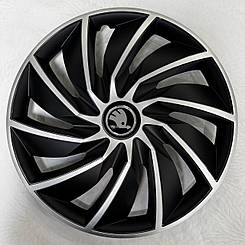 Ковпаки Skoda R15 (Комплект 4 шт.) ARGO Turbo Silver&Black