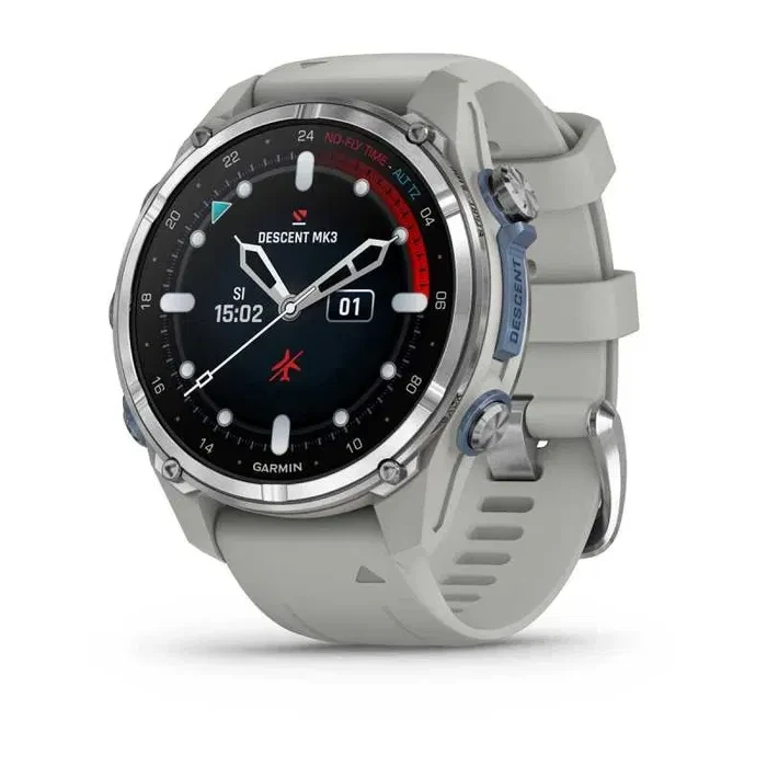 Garmin Descent Mk3 Stainless Steel Fog Grey Silicone Band 010-02753-04 Розумний годинник, фото 1