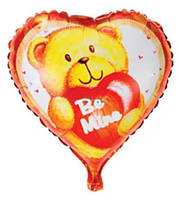 Куля фольгована серце "Ведмедик Be Mine". Розмір: 18"(45 см.)