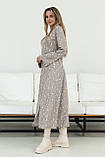 Довге плаття жіноче Інгрід сіро-бежеве/розмір 42 44 46 48 50 52 54 56 /, фото 2
