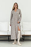 Довге плаття жіноче Інгрід сіро-бежеве/розмір 42 44 46 48 50 52 54 56 /, фото 4