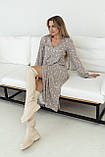 Довге плаття жіноче Інгрід сіро-бежеве/розмір 42 44 46 48 50 52 54 56 /, фото 3