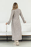 Довге плаття жіноче Інгрід сіро-бежеве/розмір 42 44 46 48 50 52 54 56 /, фото 5