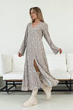 Довге плаття жіноче Інгрід сіро-бежеве/розмір 42 44 46 48 50 52 54 56 /, фото 7