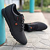 Чоловічі шкіряні кросівки (натуральна шкіра) чорні демісезонні, чоловіче взуття весна осінь, розмір 40 41 42 43 44 45, фото 3