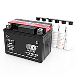 Мото Аккумулятор 12V 4Ah AGM Мотоаккумулятор для Скутера Мопеда OUTDO UTX4L-BS MF Black, фото 3