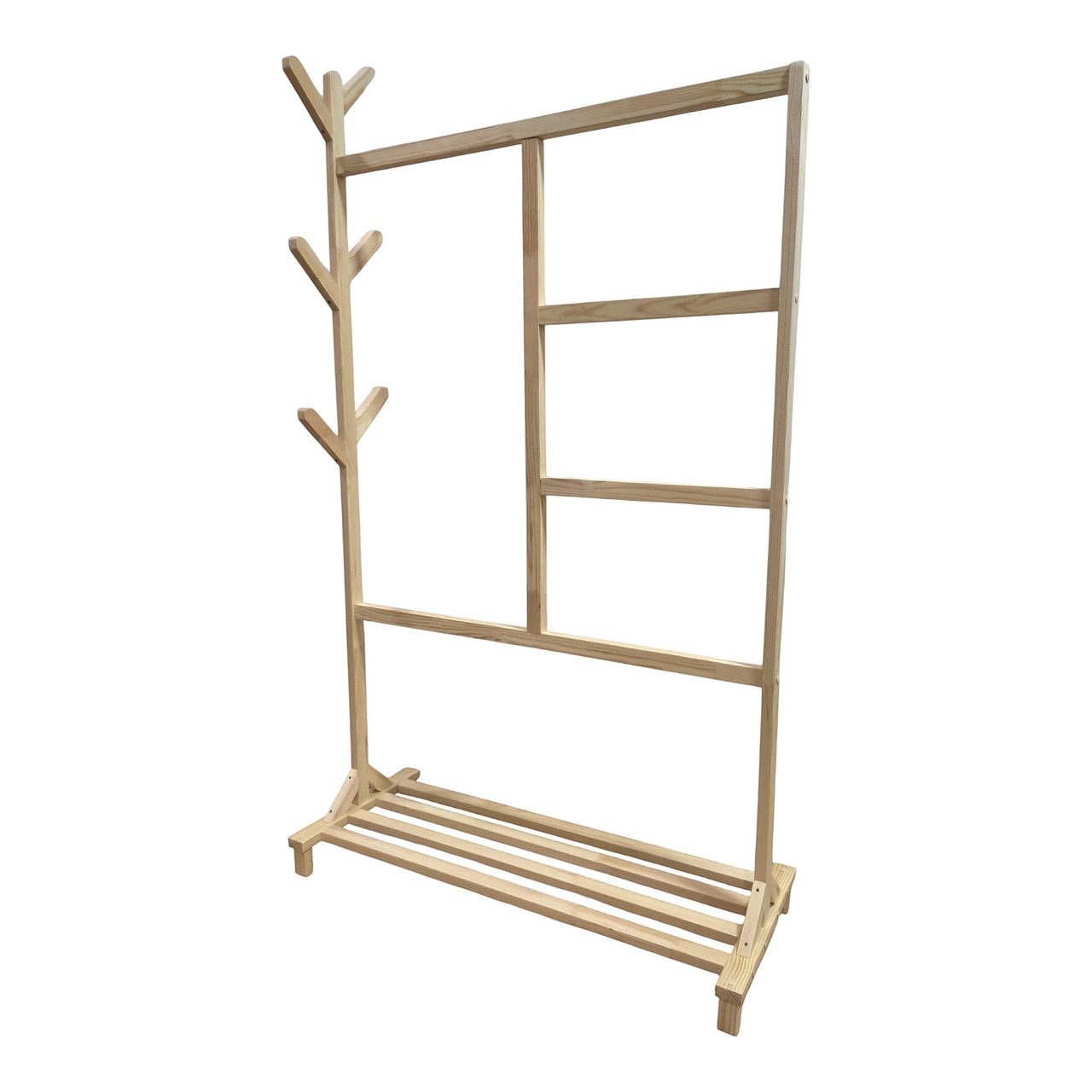 Стійка вішалка для одягу дерев’яна. Вішалка для дитячого одягу, фото 1