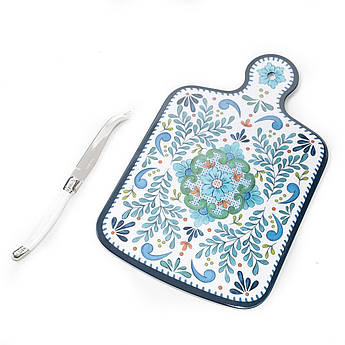 Дошка для нарізки сиру з меламіну з ножем "Мексиканська талавера" Certified International