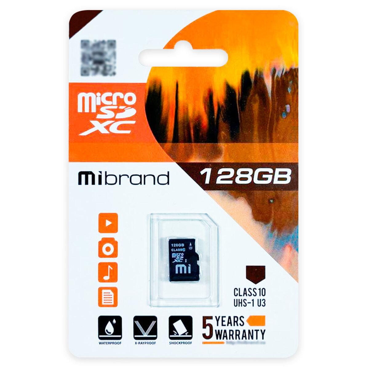 Карта пам'яті microSDXC (UHS-1 U3) Mibrand 128Gb class 10 (MICDHU3/128GB)
