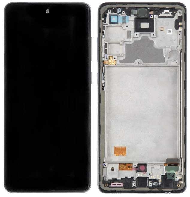 Дисплей Samsung A725 Galaxy A72 /A726 чорний, TFT без функції відбитка пальця, з рамкою, Awesome Black