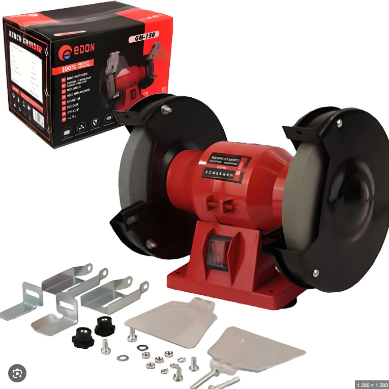 Точило для заточки електричне Edon GM 150 : 250Вт, диск 150мм, 3000 об/хв., фото 1