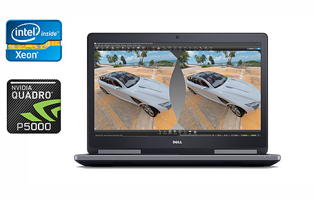 Ноутбук Dell Precision 7720/ 17.3" 3840x2160/ Xeon E3-1575M v5/ 32GB RAM/ 500GB SSD+500GB HDD/ Quadro P5000 16GB, фото 1