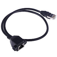 Кабель перехідник з'єднувач Ethernet LAN RJ45 — RJ45 (M/F), 60 см