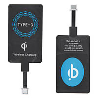 Приймач ресивер Qi для бездротового заряджання USB Type-C 1000mA Strong Black/Blue