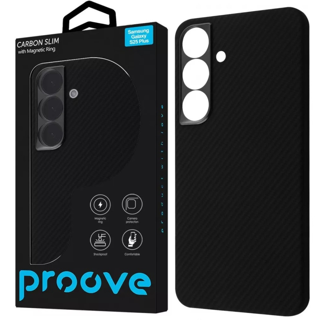 Ультратонкий карбоновий чохол Proove Carbon Magnetic для Samsung S25 Plus