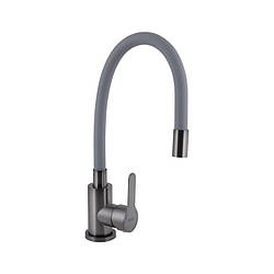 Змішувач для кухні з гнучким виливом Brinex Pure 015F3 Graphite/Grey BRIPUR015F3GRG Графіт/Сірий