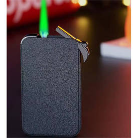 Газова запальничка чорна П'єзо запальничка з зеленим полум'ям