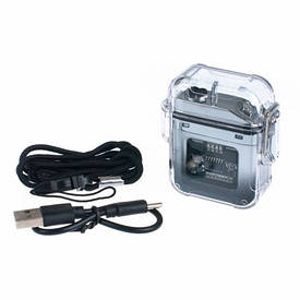 Електронна запальничка вітрозахисна usb запальничка з ліхтариком