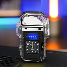 Електронна запальничка з годинником Запальничка з ліхтариком